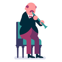 Orchestra flutist cartoon