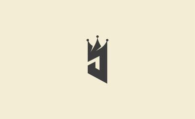 Crown Logo with Letter  J. Elegant, King, Royal and Premium concept for Luxury and jewellery Brand.