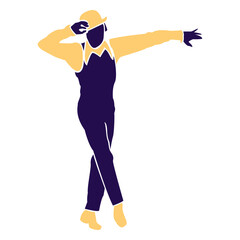 Dance pose moonwalk silhouette
