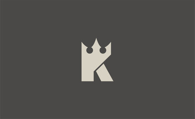 Crown Logo with Letter  K. Elegant, King, Royal and Premium concept for Luxury and jewellery Brand.