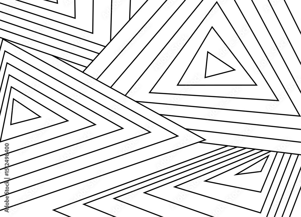 Poster vector design element of thin black lines on a white background. abstract intertwined triangles. bla