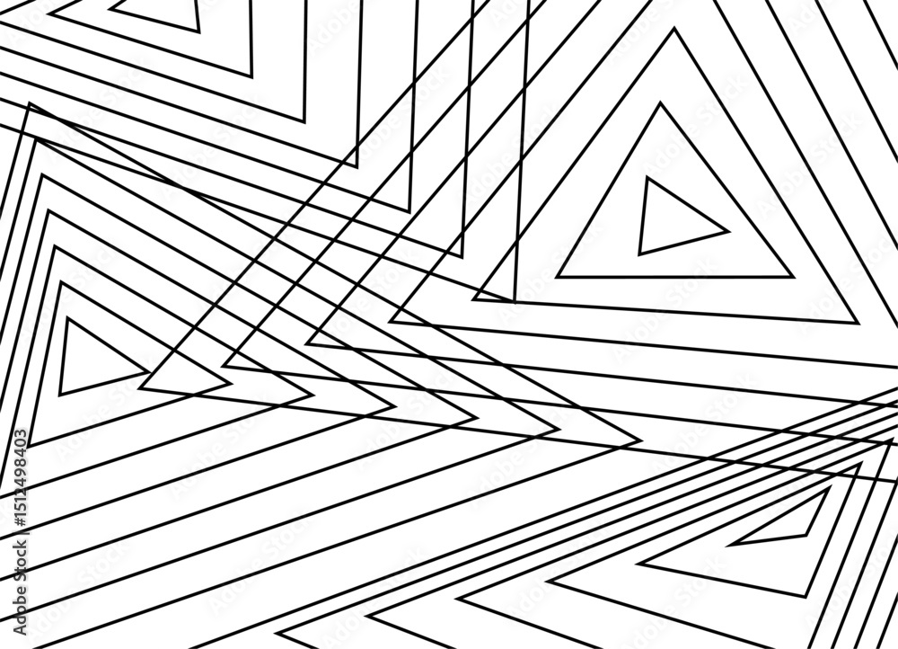 Poster vector background of thin black lines on a white background. abstract intertwined triangles. black a
