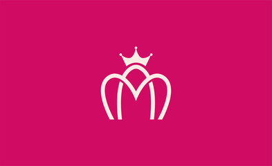 Crown Logo with Letter  M. Elegant, King, Royal and Premium concept for Luxury and jewellery Brand.