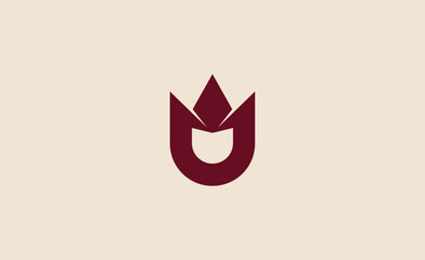 Fototapeta premium Crown Logo with Letter U. Elegant, King, Royal and Premium concept for Luxury and jewellery Brand.