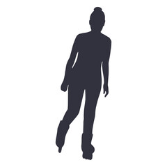 Skateboarding girl silhouette