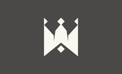 Crown Logo with Letter  W. Elegant, King, Royal and Premium concept for Luxury and jewellery Brand.