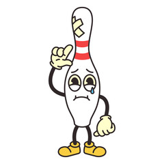 Sad pin retro cartoon