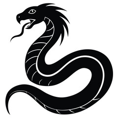 Cobra snake silhouette vector art illustration black, snake graphic icon snake black silhouette isolate vector, Coiled snake silhouette vector illustration of a cartoon of a snake vector illustration.