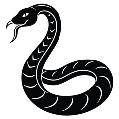 Cobra snake silhouette vector art illustration black, snake graphic icon snake black silhouette isolate vector, Coiled snake silhouette vector illustration of a cartoon of a snake vector illustration.