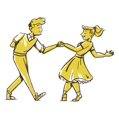 Partners music dance people