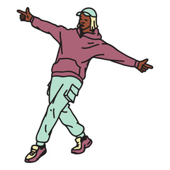 Urban dancer color stroke