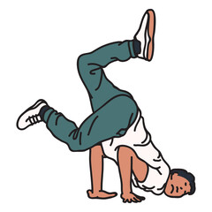 Breakdance color stroke boy