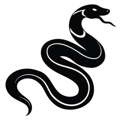 Cobra snake silhouette vector art illustration black, snake graphic icon snake black silhouette isolate vector, Coiled snake silhouette vector illustration of a cartoon of a snake vector illustration.