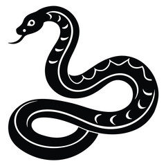 Cobra snake silhouette vector art illustration black, snake graphic icon snake black silhouette isolate vector, Coiled snake silhouette vector illustration of a cartoon of a snake vector illustration.