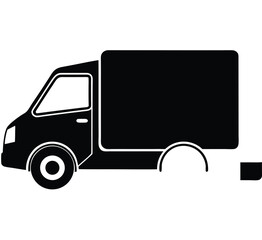 Black and white vector illustration of a large cargo truck with a spacious cabin and a long trailer, Retro silhouette of delivery truck vector illustration graphic design, A black silhouette of a truc