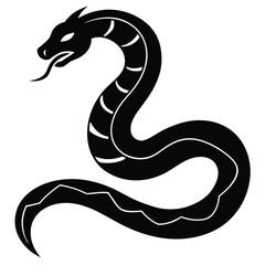 Cobra snake silhouette vector art illustration black, snake graphic icon snake black silhouette isolate vector, Coiled snake silhouette vector illustration of a cartoon of a snake vector illustration.