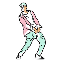 Cartoon illustration of a dancer