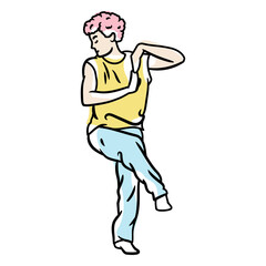 Cartoon of a woman dancing