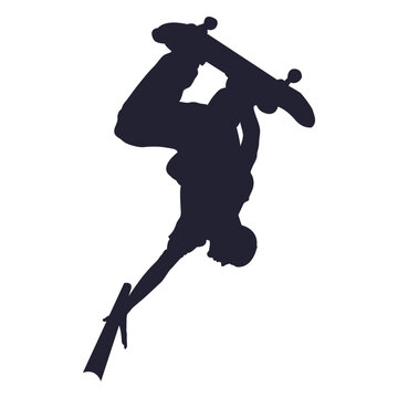 Skateboard backflip silhouette