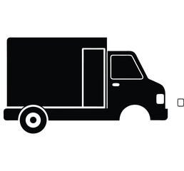 Black and white vector illustration of a large cargo truck with a spacious cabin and a long trailer, Retro silhouette of delivery truck vector illustration graphic design, A black silhouette of a truc