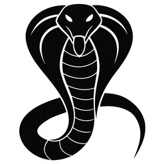 Fototapeta premium Cobra snake silhouette vector art illustration black, snake graphic icon snake black silhouette isolate vector, Coiled snake silhouette vector illustration of a cartoon of a snake vector illustration.