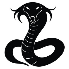 Cobra snake silhouette vector art illustration black, snake graphic icon snake black silhouette isolate vector, Coiled snake silhouette vector illustration of a cartoon of a snake vector illustration.
