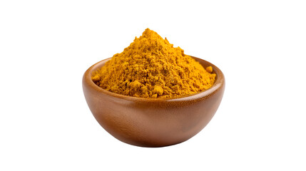 Turmeric powder in wooden bowl spice food ingredient cooking