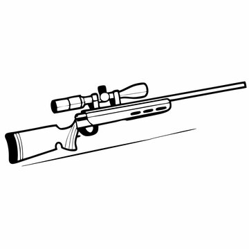 black and white sniper rifle clip art preview
