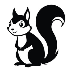 black and white cartoon cat