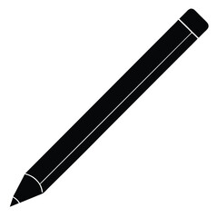 pencil silhouette icon vector, Pencil silhouette vector. Set of vector black outline pencil icon. Pencil vector illustration isolated on a white background.
