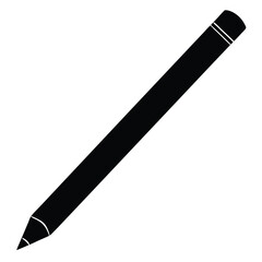 pencil silhouette icon vector, Pencil silhouette vector. Set of vector black outline pencil icon. Pencil vector illustration isolated on a white background.