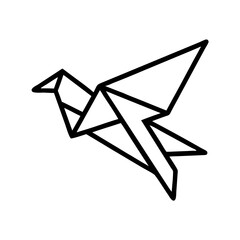 Origami eagle with folded paper effect vector illustration