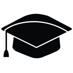 Degrees Hat Silhouette, graduation cap silhouette, black and white silhouette, vector and illustration, School Cap, Graduation cap vector icon black color education, Graduation Celebration.