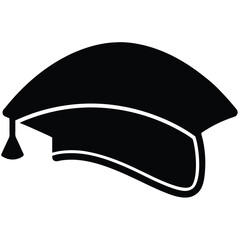 Degrees Hat Silhouette, graduation cap silhouette, black and white silhouette, vector and illustration, School Cap, Graduation cap vector icon black color education, Graduation Celebration.