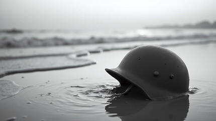 Helmet on the Beach – D-Day Remembrance