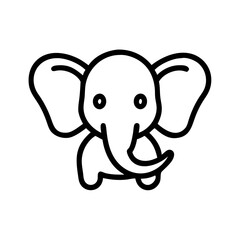 Fototapeta premium Cute baby elephant with oversized ears vector illustration