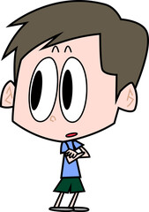 腕を組んで見つめる男性