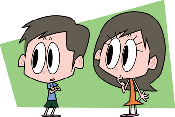 何かを見つめる男女