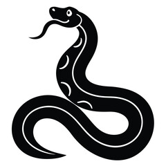 Cobra snake silhouette vector art illustration black, snake graphic icon snake black silhouette isolate vector, Coiled snake silhouette vector illustration of a cartoon of a snake vector illustration.