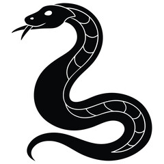 Cobra snake silhouette vector art illustration black, snake graphic icon snake black silhouette isolate vector, Coiled snake silhouette vector illustration of a cartoon of a snake vector illustration.