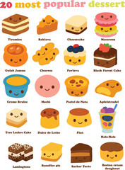 The most popular dessert all over the world. Stock vector illustration