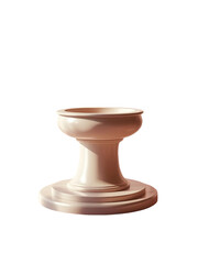 Isolated elegant pedestal scene with rose beige marble and ivory tones on transparent background