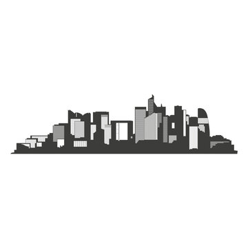La defense skyline silhouette