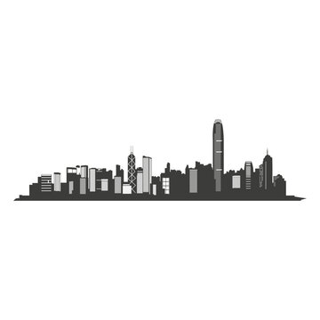 Hong kong skyline silhouette