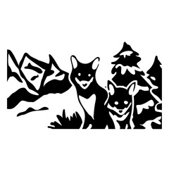 Wolf habitat landscape silhouette