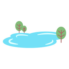 Lake with trees landscape