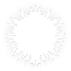 Circular texture of irregular dotted rays that taper outwards, extending from both ends, with a medium center space.