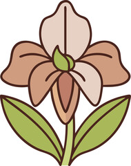 Iris flower vector outline icon on white or transparent background	