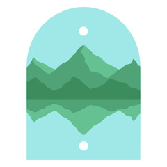 Mountain reflected in a mirror