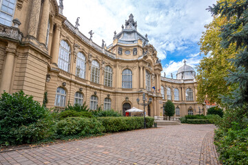 The Museum of Hungarian Agriculture in Budapest, Hungary, showcasing its grand architecture against...